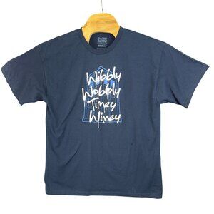 Ripple Junction Doctor Who Wibbly Wobbly Graphic T-Shirt Adults XL Navy Blue